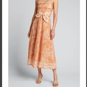 Zimmermann Tie waist Linen midi dress small